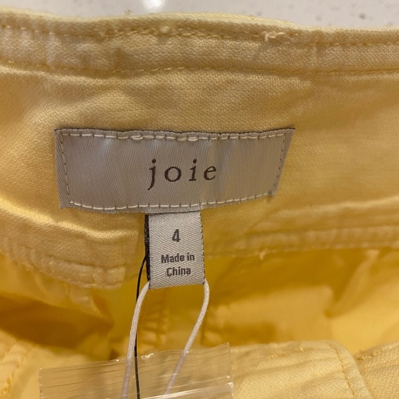 Joie Mirenda Yellow High Rise Cropped Tapered Pants Color Banana NEW - Picture 11 of 15
